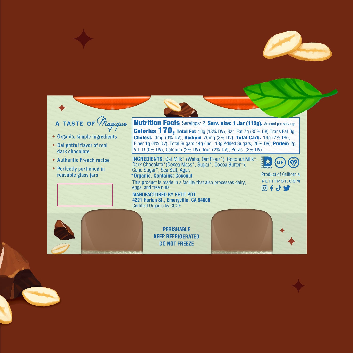 Pot De Crème - Plant-Based Oatmilk Chocolate 2 Pack